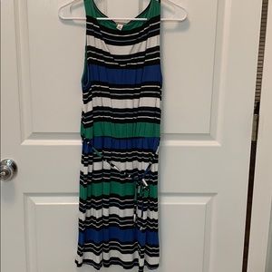 V-neck striped summer dress